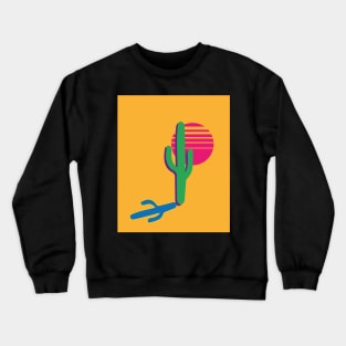 Bohemian multicolor blocking sky desert landscape sunset cactus abstract art vibrant sunrise Crewneck Sweatshirt